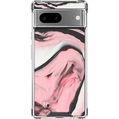 Pink Marble Ink Google Pixel 8 Clear Case